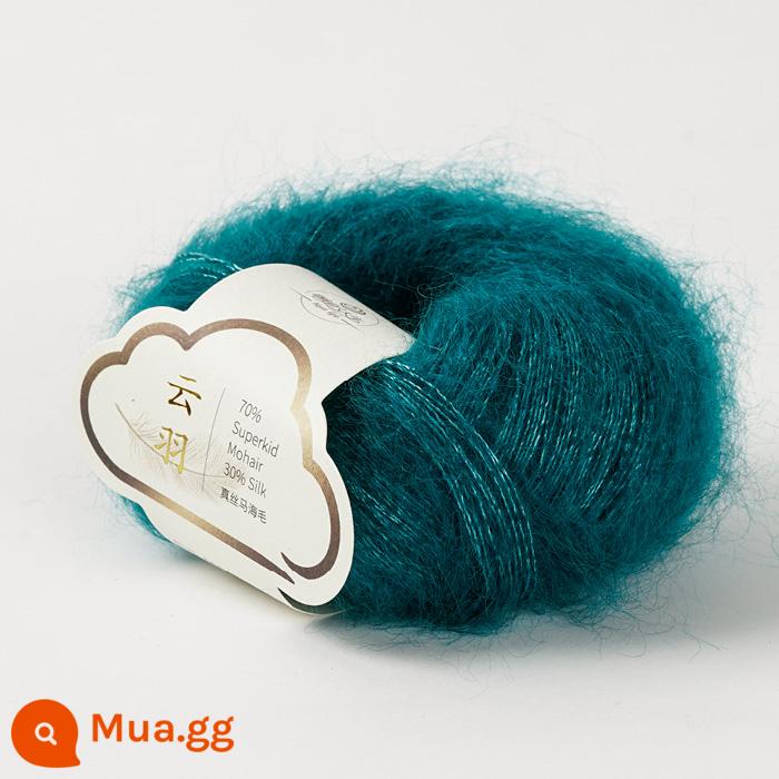 [Yunyu] lụa mohair len 70 mohair trẻ Nam Phi 30 sợi len dệt kim thủ công bằng tay - 104 bướm xanh