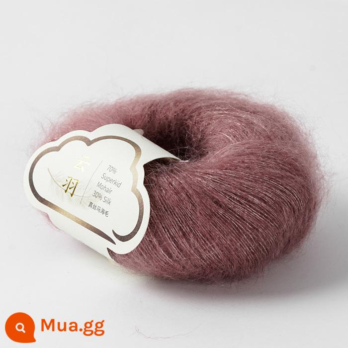 [Yunyu] lụa mohair len 70 mohair trẻ Nam Phi 30 sợi len dệt kim thủ công bằng tay - 108 cát đỏ