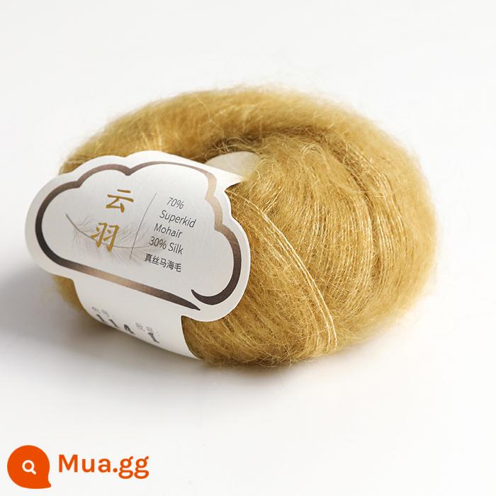 [Yunyu] lụa mohair len 70 mohair trẻ Nam Phi 30 sợi len dệt kim thủ công bằng tay - 114 Diêu Hoàng