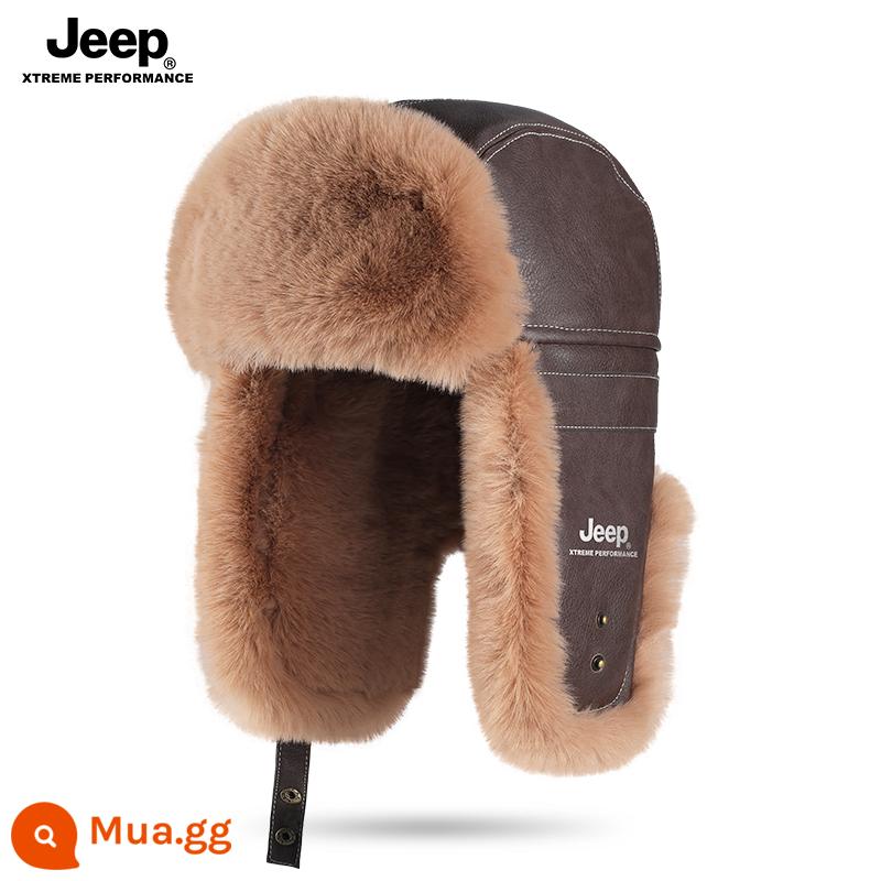 Jeep Nam Lôi Phong Mũ Nam Mùa Đông Ấm Áp Đi Xe Đạp Xe Điện Chống Gió Và Chống Lạnh Mũ Cotton Dày Nữ mũ Nam - Phiên bản nâng cấp màu cà phê và đậm đặc