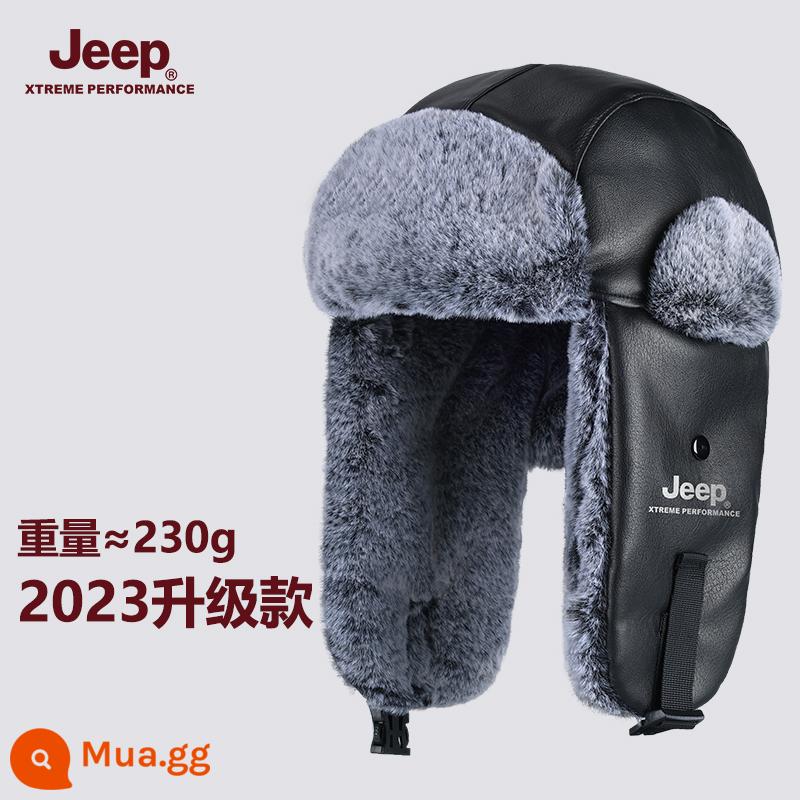 Jeep Nam Lôi Phong Mũ Nam Mùa Đông Ấm Áp Đi Xe Đạp Xe Điện Chống Gió Và Chống Lạnh Mũ Cotton Dày Nữ mũ Nam - Đen - nhung mịn siêu dày