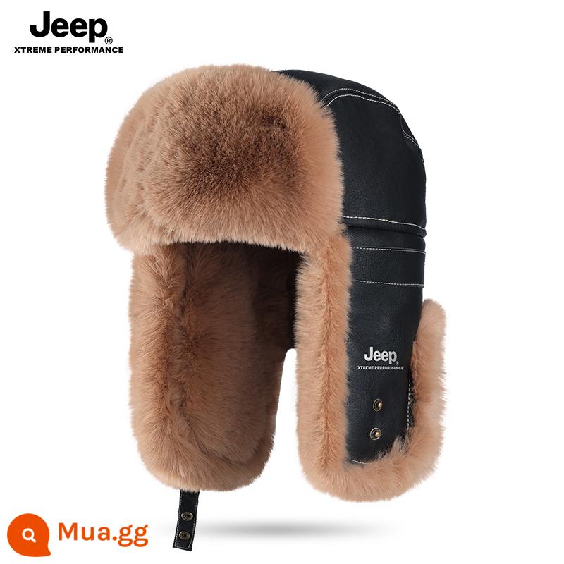 Jeep Nam Lôi Phong Mũ Nam Mùa Đông Ấm Áp Đi Xe Đạp Xe Điện Chống Gió Và Chống Lạnh Mũ Cotton Dày Nữ mũ Nam - Màu đen - phiên bản nâng cấp và dày hơn