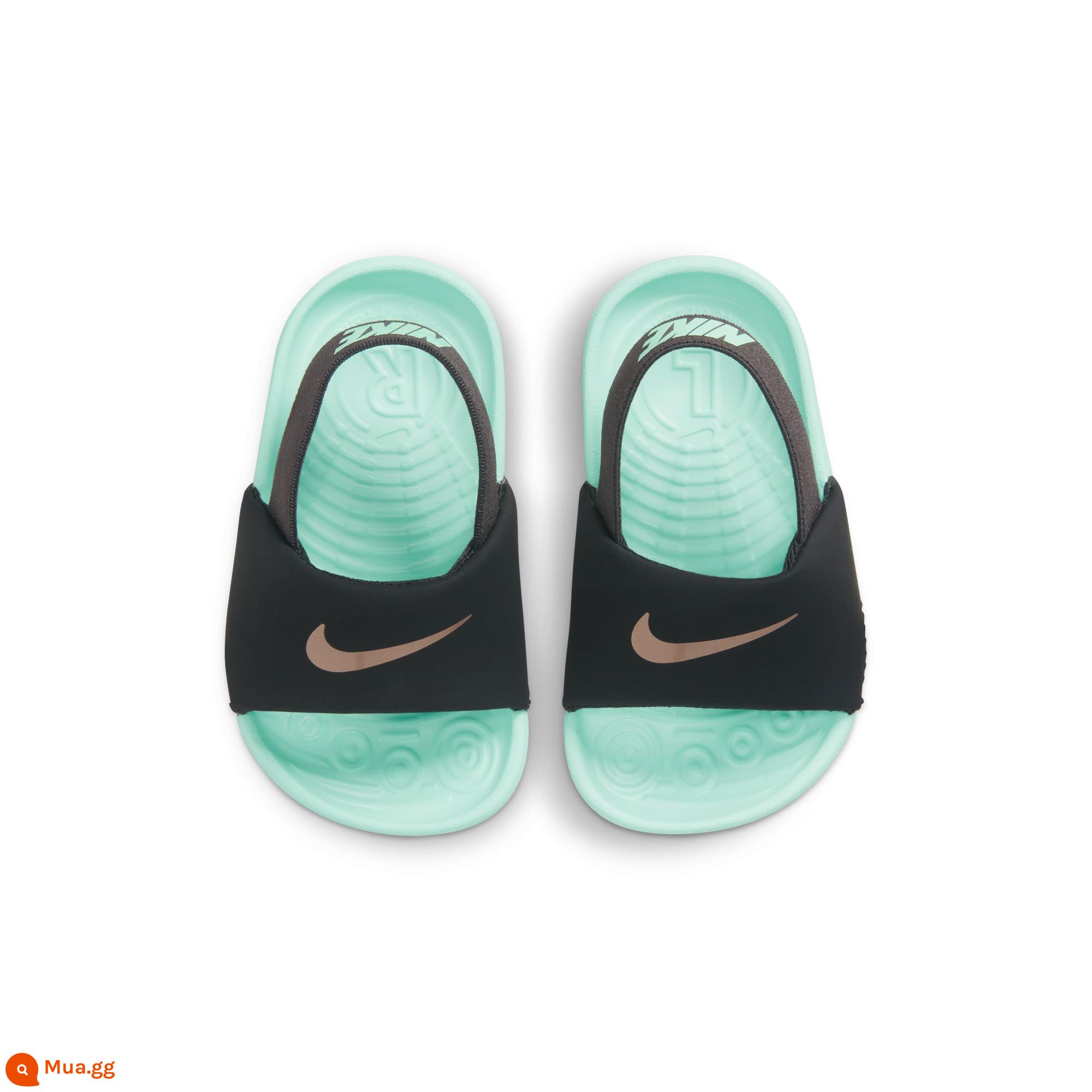 Nike Chính thức trẻ em Giày sandal trẻ em KAWA SLIDE trong nhà mùa hè đệm hở ngón cho bé BV1094 - 010 xám đen/đỏ đồng/xám đen