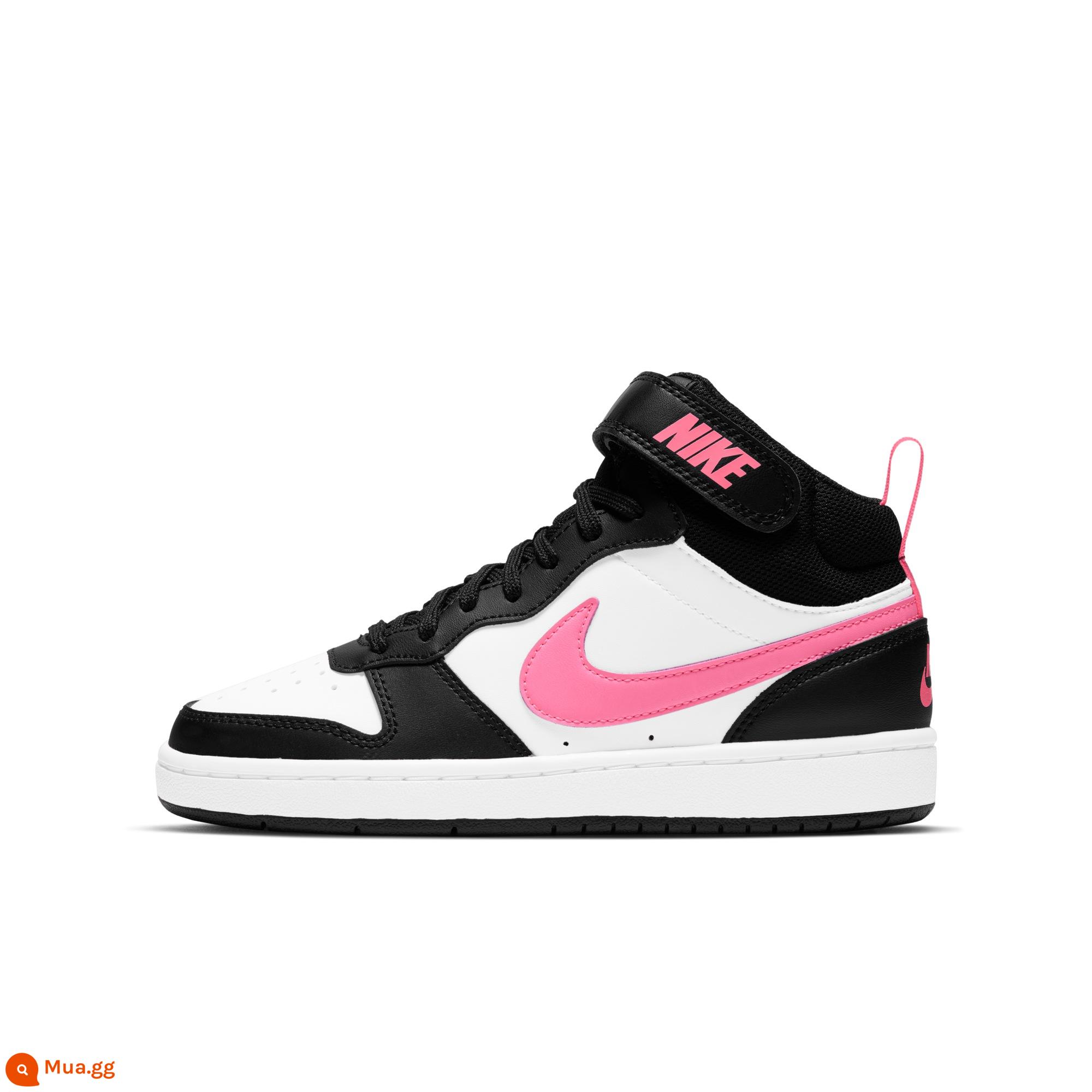 Nike Nike chính thức COURT BOROUGH MID 2 giày thể thao trẻ em lớn giày trẻ em màu trắng giản dị CD7782 - 005 đen/đỏ hoàng hôn/trắng