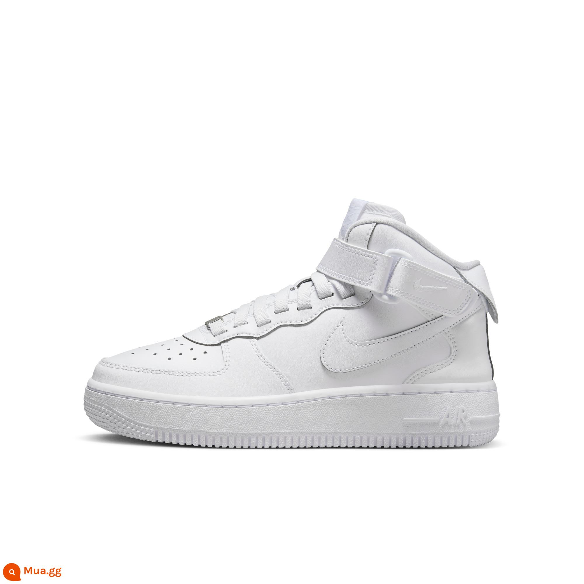 Giày thể thao trẻ em Nike Nike chính thức AF1 bé trai lớn Air Force One mùa xuân mới dễ mang và cởi FN1193 - 111 trắng/trắng/trắng