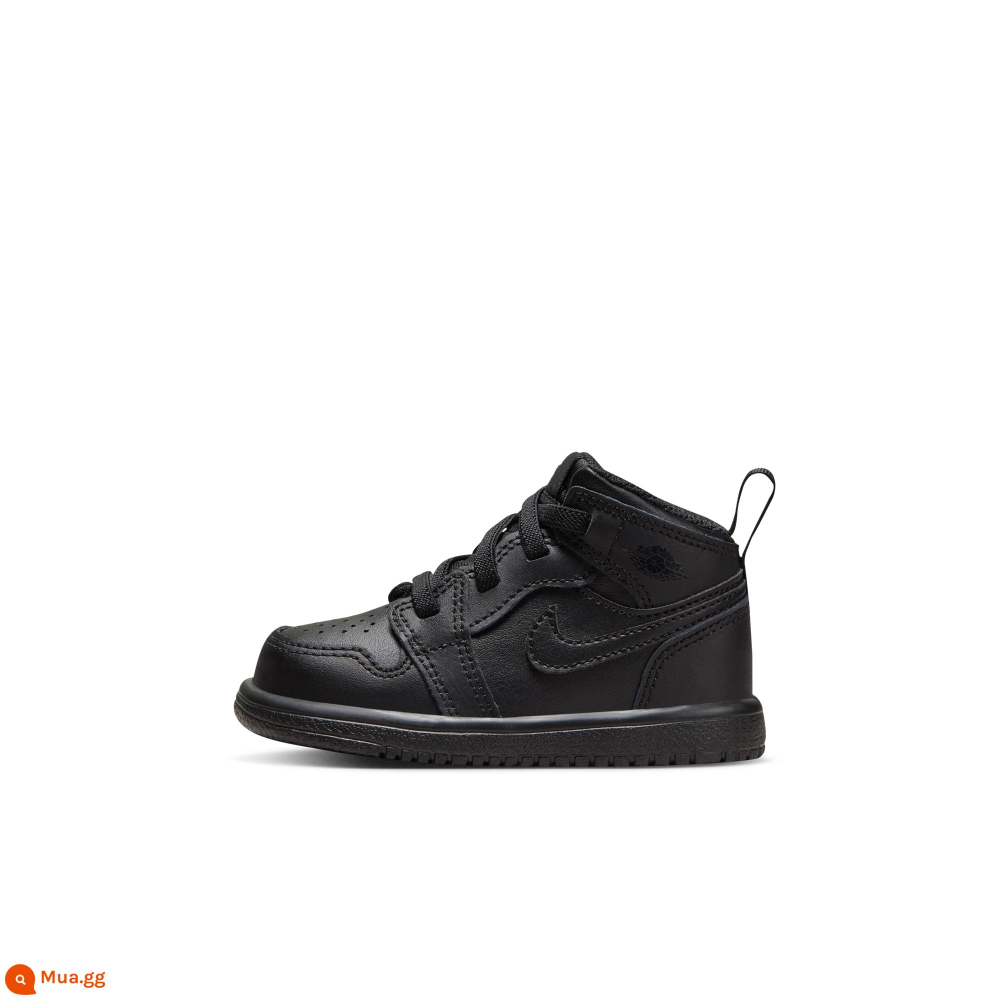 Jordan chính thức Nike Jordan bé trai JORDAN 1 MID ALT giày thể thao trẻ em mùa xuân DR9744 - 093 đen/đen/đen