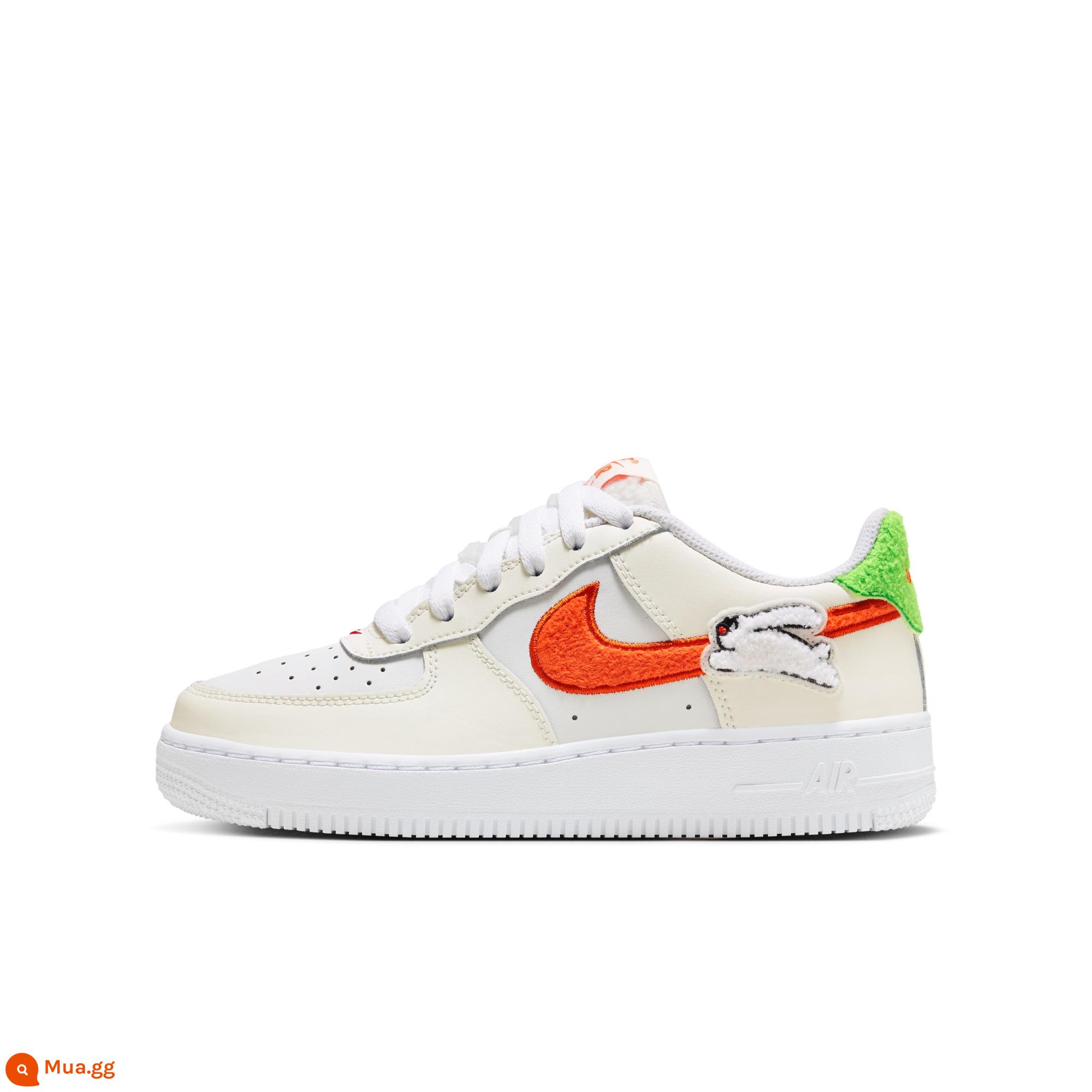 Nike Nike chính thức dành cho trẻ em AIR FORCE 1 big boy Giày thể thao giày trượt ván đế thấp FD9912 - 181 Trắng đỉnh/Cam an toàn/Trắng/Trắng cánh buồm/Xanh hành động/Đỏ đại học