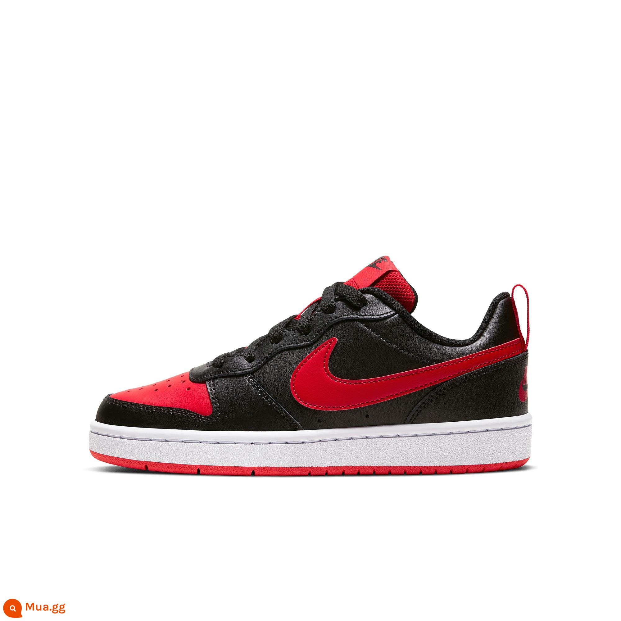 Nike Nike chính thức dành cho trẻ em COURT BOROUGH giày thể thao lớn dành cho trẻ em giày trượt ván đế thấp thoải mái BQ5448 - 007 đen/đỏ đại học/trắng