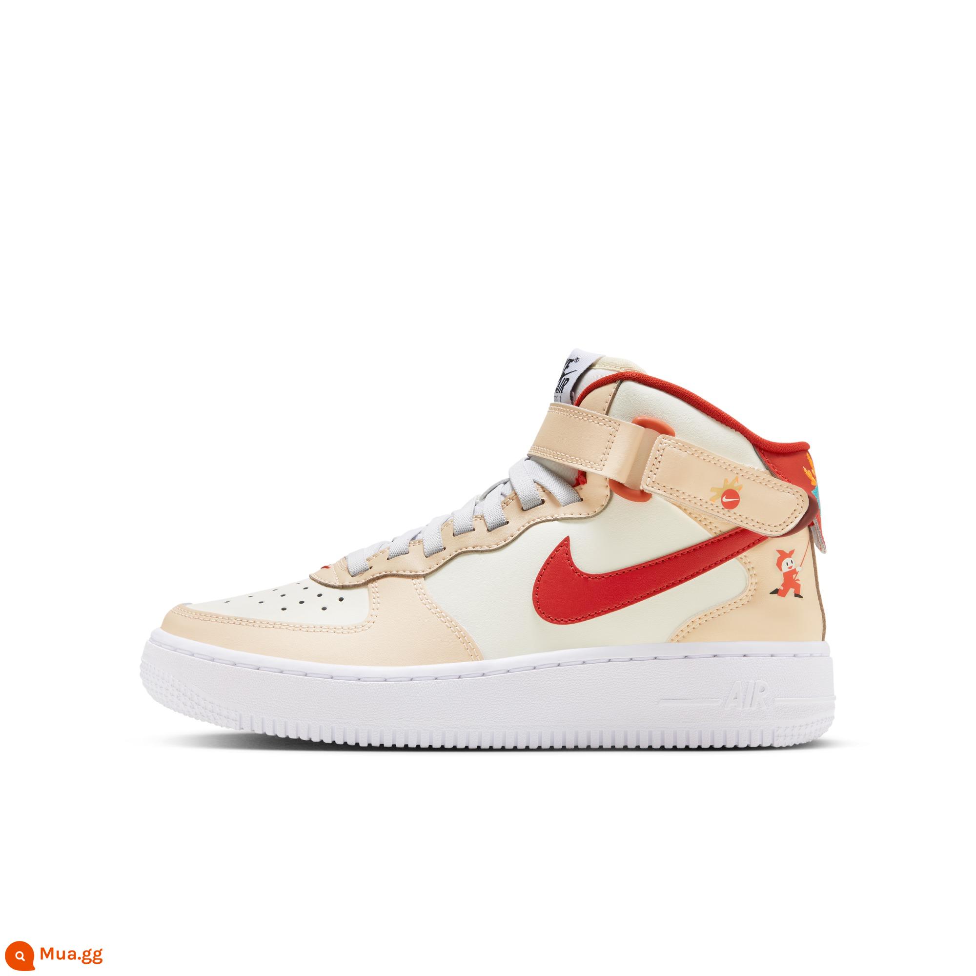 Nike Nike chính thức AIR FORCE 1 giày thể thao trẻ em lớn Air Force One năm mới FZ5521 - 161 cánh buồm trắng/đỏ đại học/trắng/trắng cát/đỏ rồng/màu nước cốt dừa