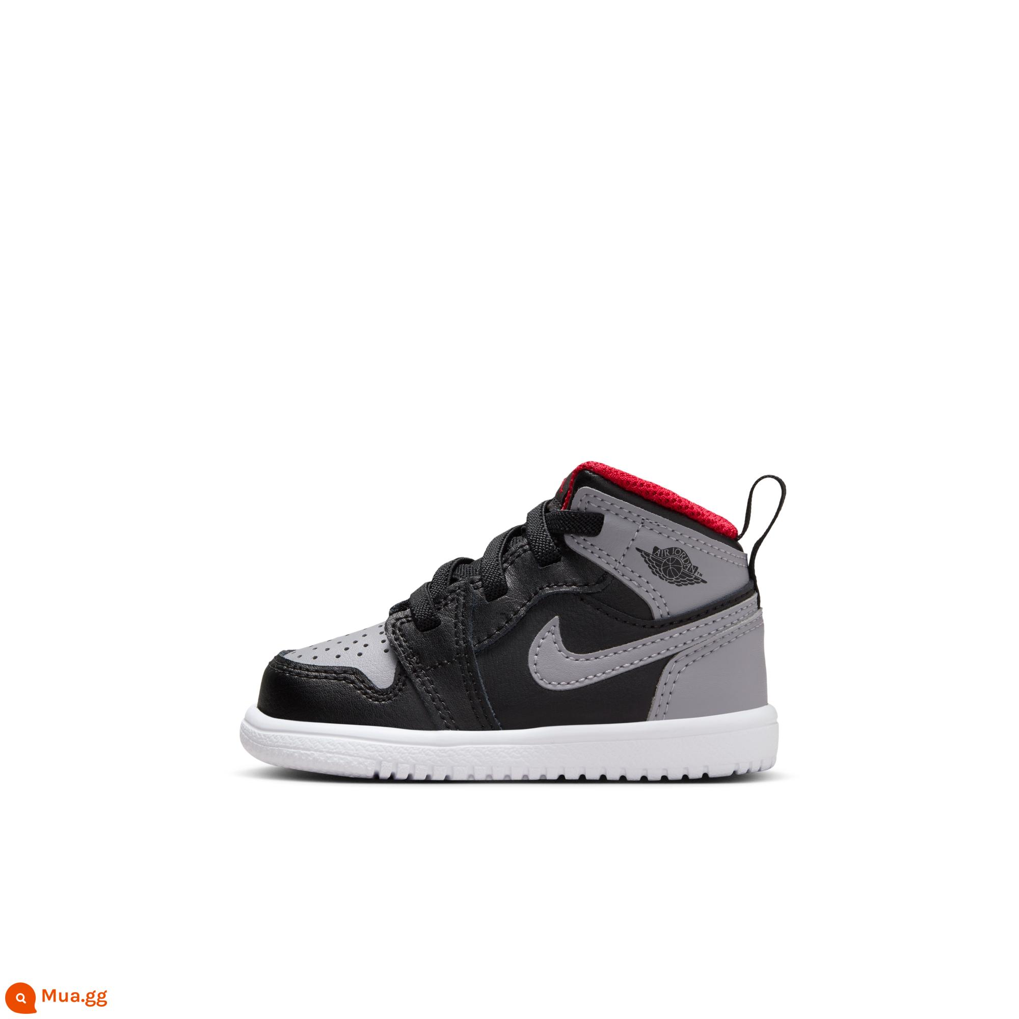 Jordan chính thức Nike Jordan bé trai JORDAN 1 MID ALT giày thể thao trẻ em mùa xuân DR9744 - 006 đen/xám xi măng/đỏ lửa/trắng