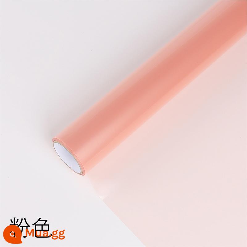 Cellophane trong suốt giấy gói hoa bó nhựa OPP phim hoa bùn giấy giữ nước chống thấm nước hoa shop chất liệu hoa - Giấy bóng kính dày 4.7 lụa màu [hồng] 58 cm * 9 mét