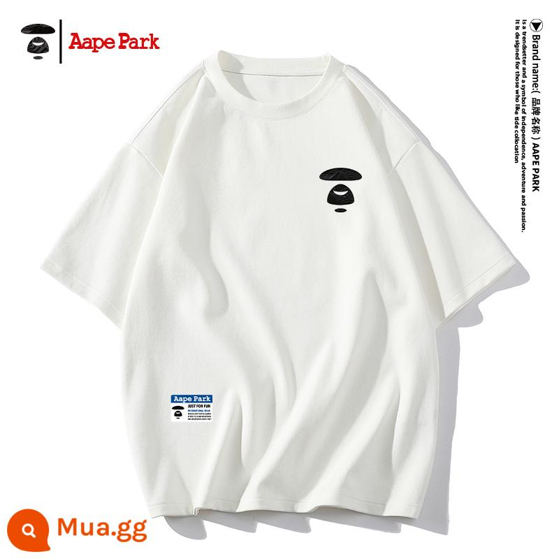 Lee Dorga dài tay T-shirt nam rộng rãi T-shirt mùa thu và mùa đông cộng với nhung đáy dày áo sơ mi quần áo nam màu trắng - Tay áo ngắn màu trắng 8903