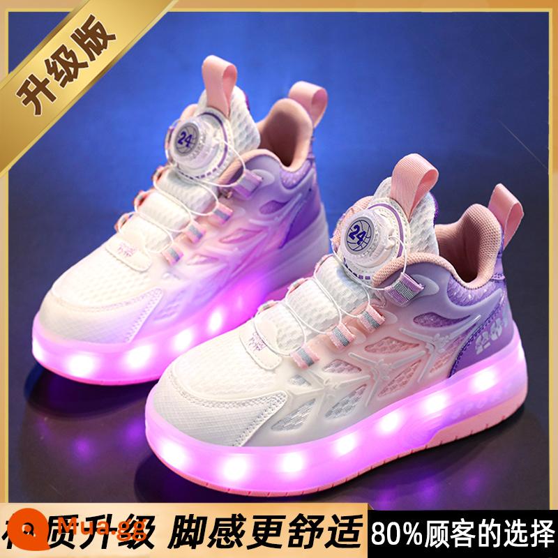 Giày Heelys Cho Bé Gái 2023 Mới Thu Đông Trẻ Em Núm Giày Trượt Patin Cho Bé Lớn Nhấp Nháy Học Sinh Giày Trượt Patin Cho Bé Gái - Màu hồng [nâng cấp]