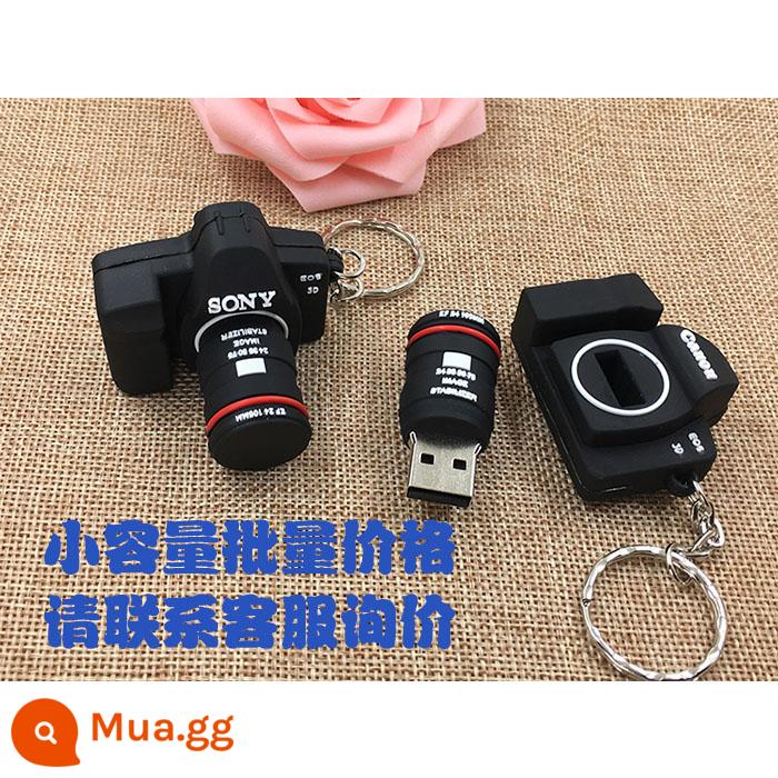 Camera Một Mắt Ổ Đĩa U 8G Chụp Ảnh Phim Hoạt Hình Sáng Tạo Dễ Thương Tùy Chỉnh Logo Tặng Đèn LED Cổng USB 8G khuôn Mở DIY - đen