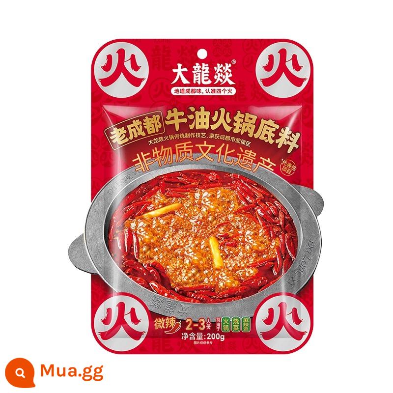 Full 2 túi miễn phí vận chuyển Dalongyi Hot Pot Soup Base 200g Butter Red Soup Lẩu Thành phần rau cay Thành phần lẩu Tứ Xuyên - 200g * 1 túi