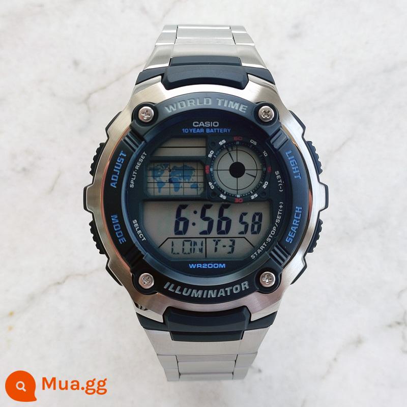 Đồng hồ Casio CASIO AE-1200WH-1C đồng hồ điện tử nhựa sinh viên thể thao chống thấm nước phong cách cổ điển đa chức năng - Dải thép AE-2100WD-1A