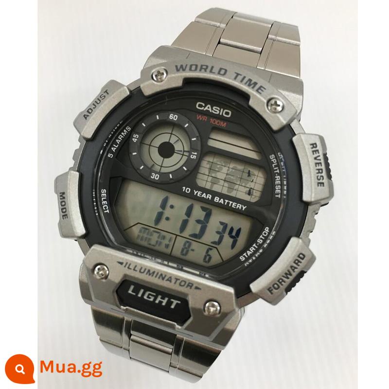 Đồng hồ Casio nam CASIO AE-1200WHD-1A dây thép retro đồng hồ điện tử học sinh chống nước đa năng - Dải thép AE-1400WHD-1A đi kèm với phim