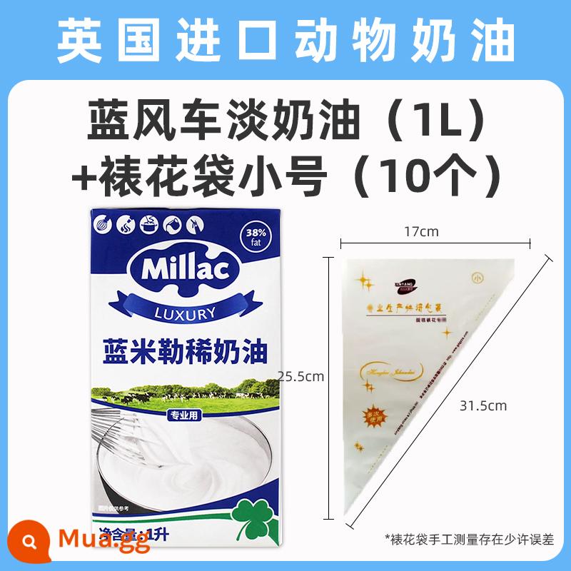 Xanh Anh Miji Cối Xay Gió Nhà Động Vật Đèn Bánh Kem Tươi 1L Nướng Cả Hộp Xanh Dương Trang Trí Bánh - 1002ml Kem Cối Xay Gió Xanh 1L + Túi Trang Trí