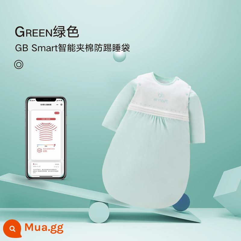 Túi ngủ chống đá chần bông thông minh GB SMART ONE*40G - Xanh - chống đá