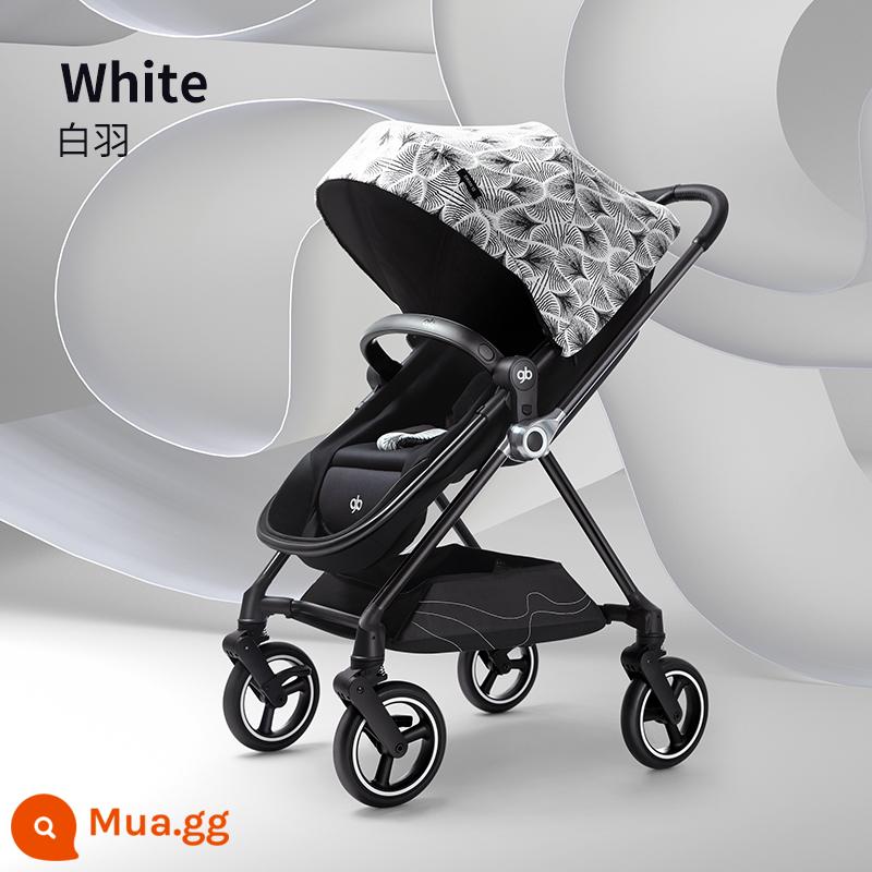 gb goodbaby high-view sợi carbon xe đẩy em bé an toàn 2 chiều cho bé 360 ánh sáng sang trọng thiên nga lông vũ vàng - Shirahane