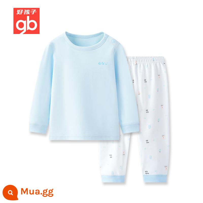 Bộ đồ lót Goodbaby Good Baby dành cho nam và nữ Quần lót dài tay cotton nguyên chất cho bé - gb xanh hồng