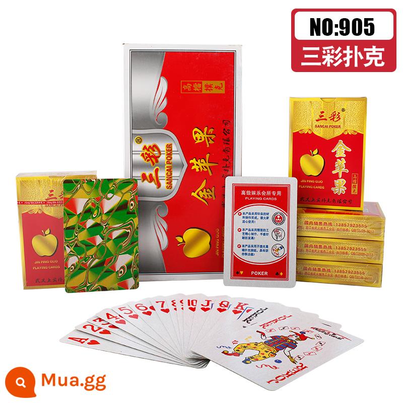 Ký tự lớn đúng hạn Poker cao cấp nguyên hộp 10-100 cặp thẻ Jiujiu Park dày và cứng giá rẻ kinh tế - Táo vàng ba màu