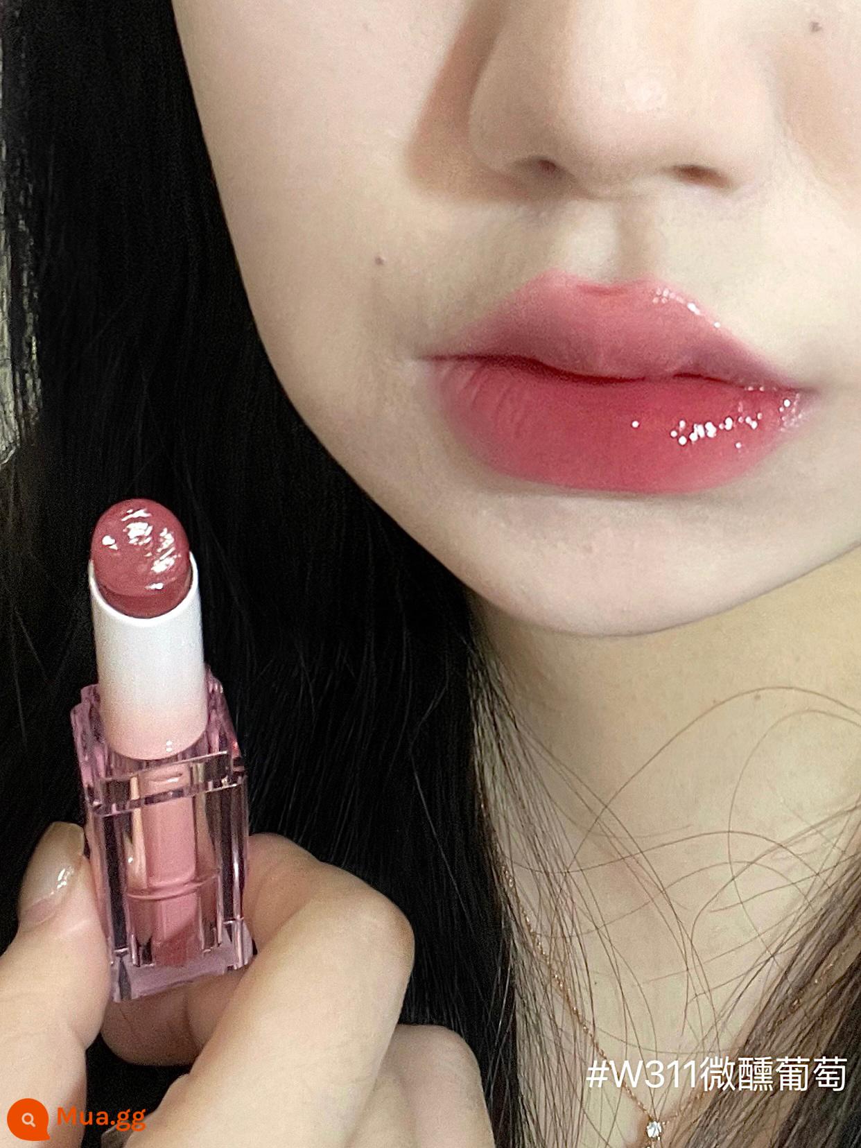 PINKBEAR Pi Ke Xiong G102 Lip Glaze Màu Trà Sữa Gương Pudding Son Môi G416 Pepper Pi Ke Xiong - W311 Nho Ngon