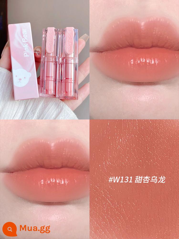 PINKBEAR Pi Ke Xiong G102 Lip Glaze Màu Trà Sữa Gương Pudding Son Môi G416 Pepper Pi Ke Xiong - W131 Ô long mơ ngọt