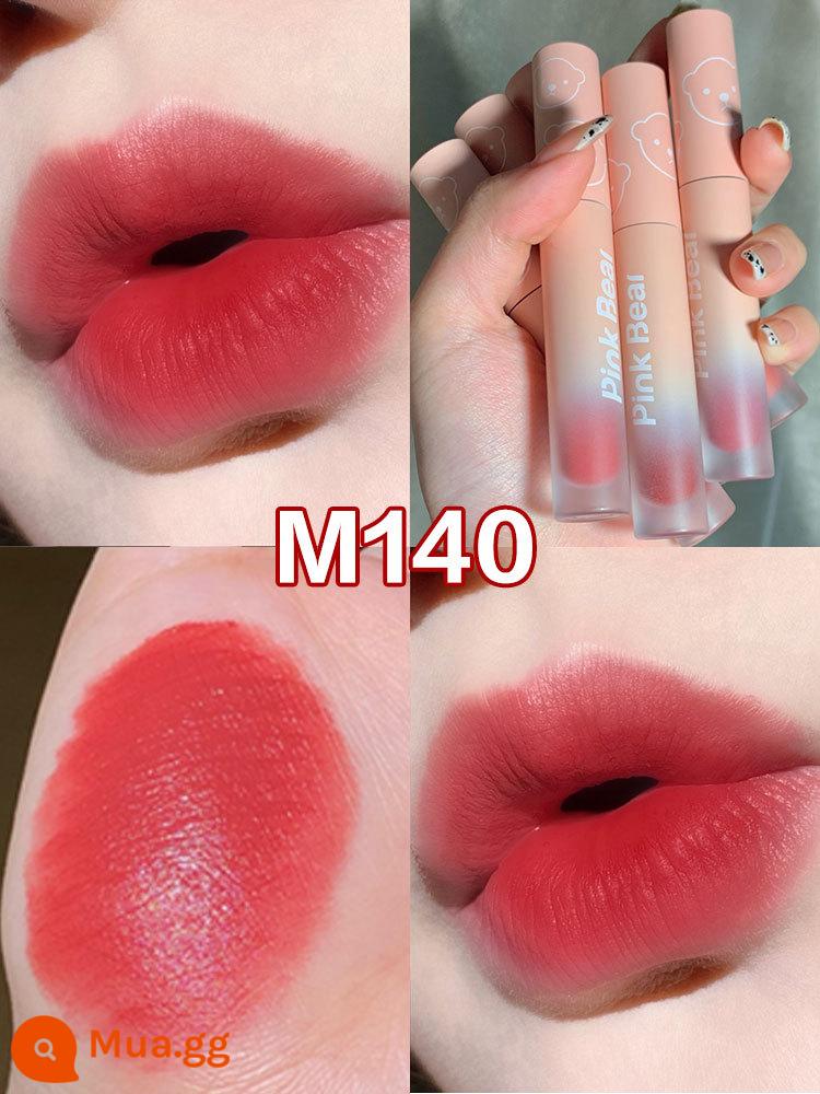 PINKBEAR Pi Ke Xiong G102 Lip Glaze Màu Trà Sữa Gương Pudding Son Môi G416 Pepper Pi Ke Xiong - M140 Lê đỏ nguyên cốc