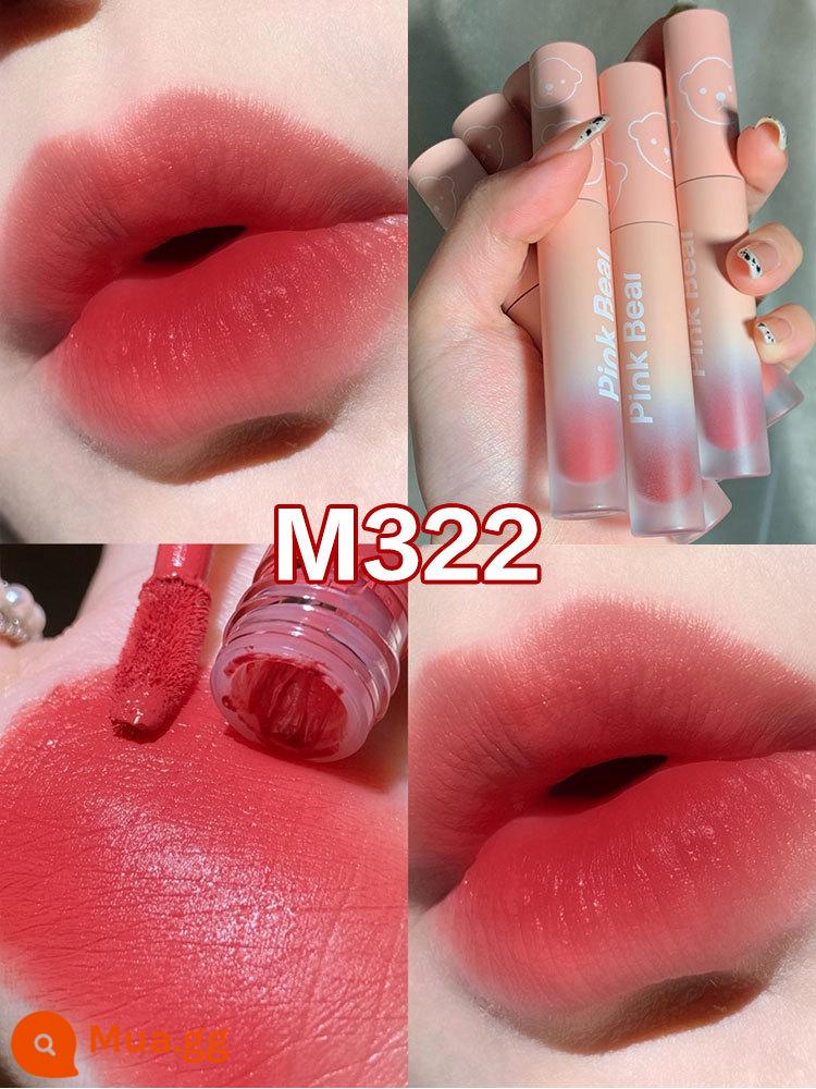 PINKBEAR Pi Ke Xiong G102 Lip Glaze Màu Trà Sữa Gương Pudding Son Môi G416 Pepper Pi Ke Xiong - Kem đào trắng M322 [Màu đẹp nhất]