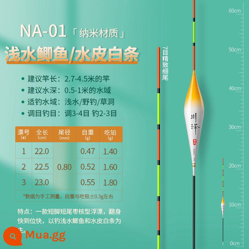 Phao Câu Cá Kawasawa Độ Nhạy Cao Phao Câu Cá Hoang Dã Chính Hãng Phao Cá Chép Siêu Bắt Mắt Bộ Phao Chống Gió Sóng Đậm Siêu Bắt Mắt - Phao nước cạn NA-01 (dài 22-23cm, chì 1.4-1.8g)