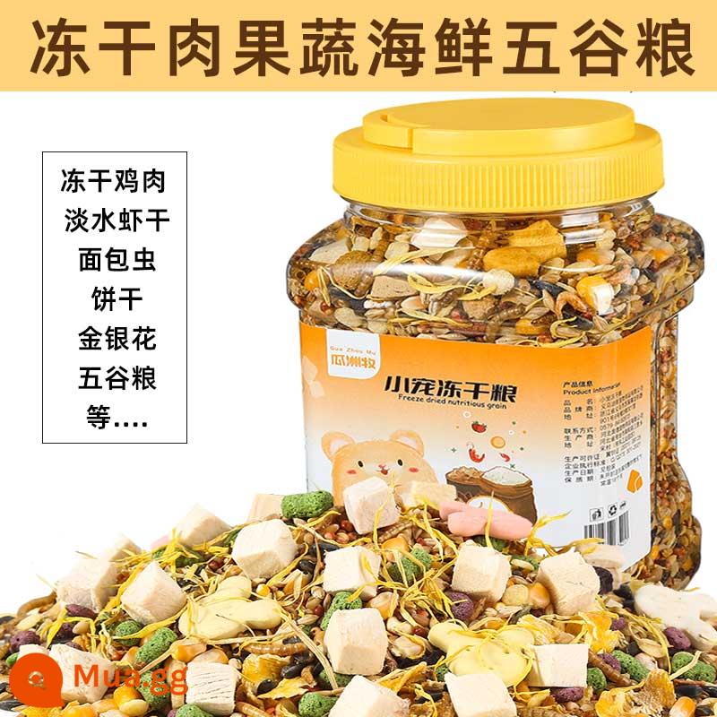 Thức ăn cho hamster gấu vàng dinh dưỡng thức ăn chủ yếu thức ăn sâu bánh mì hải sản các loại hạt cung cấp đầy đủ đồ ăn nhẹ nhỏ 1200ml - 1204ml [gấp 5 lần thịt tươi] thùng thực phẩm đông khô nâng cấp