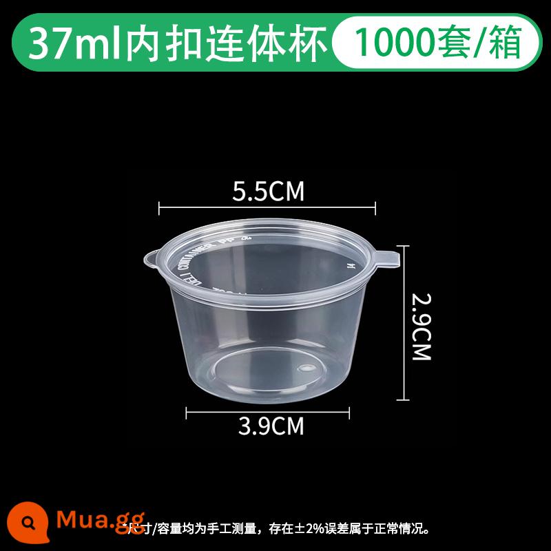 Tròn 1000ml dùng một lần hộp cơm giao hàng hộp đóng gói dày nhựa trong suốt hộp thức ăn nhanh hộp ăn trưa đóng gói bát - Jumpsuit nút trong 37ML (1000 bộ) dày dặn kiểu dáng tiêu chuẩn