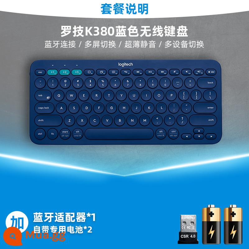 Bàn phím bluetooth không dây Logitech k380 tắt tiếng thích hợp cho máy tính bảng Apple ipad điện thoại cô gái văn phòng MAC bên ngoài - Bộ chuyển đổi Blue+Bluetooth K380