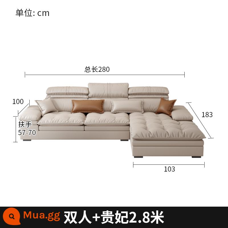 Sofa vải công nghệ tối giản của Ý hiện đại đơn giản nhẹ nhàng sofa sang trọng phòng khách 2023 mủ cao su mới không cần giặt phong cách Pháp - Đôi + phi tần 2,8 mét