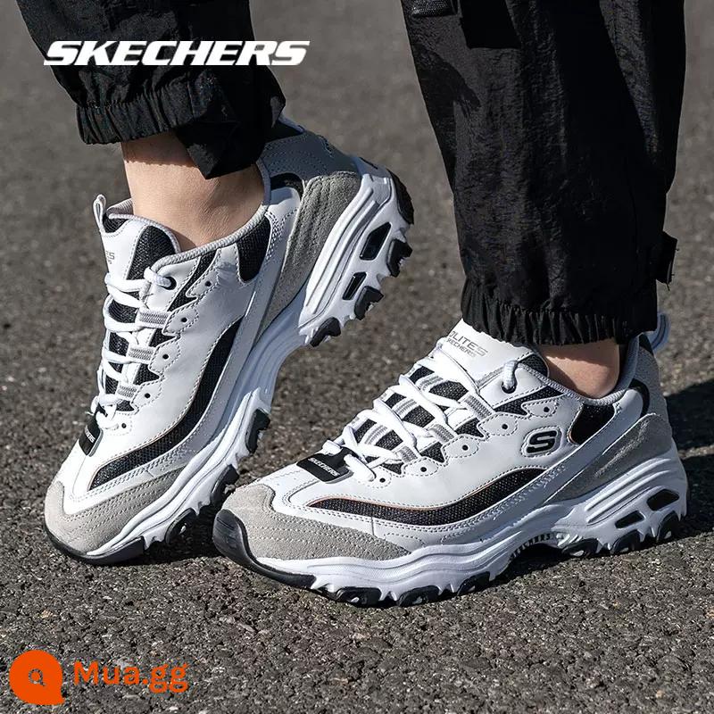 Skechers SKECHERS nam chính thức soái hạm xác thực mùa đông 22 gấu trúc bố giày Plus nhung giày thể thao nam - 666114/WLGY/Bốn Mùa/Trắng/Xám Nhạt