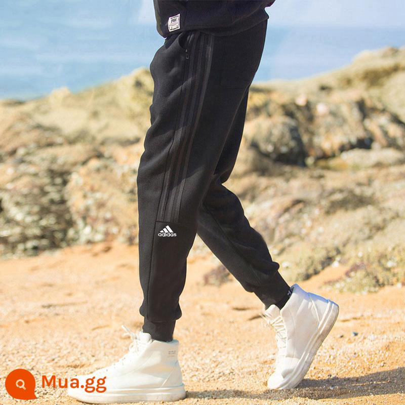 Quần nam Adidas hàng đầu chính thức của mùa thu và mùa đông quần thể thao nam mới quần bó sát thông thường cộng với quần nỉ nam - IA8181/Phong cách đóng/túi dây kéo bán chạy