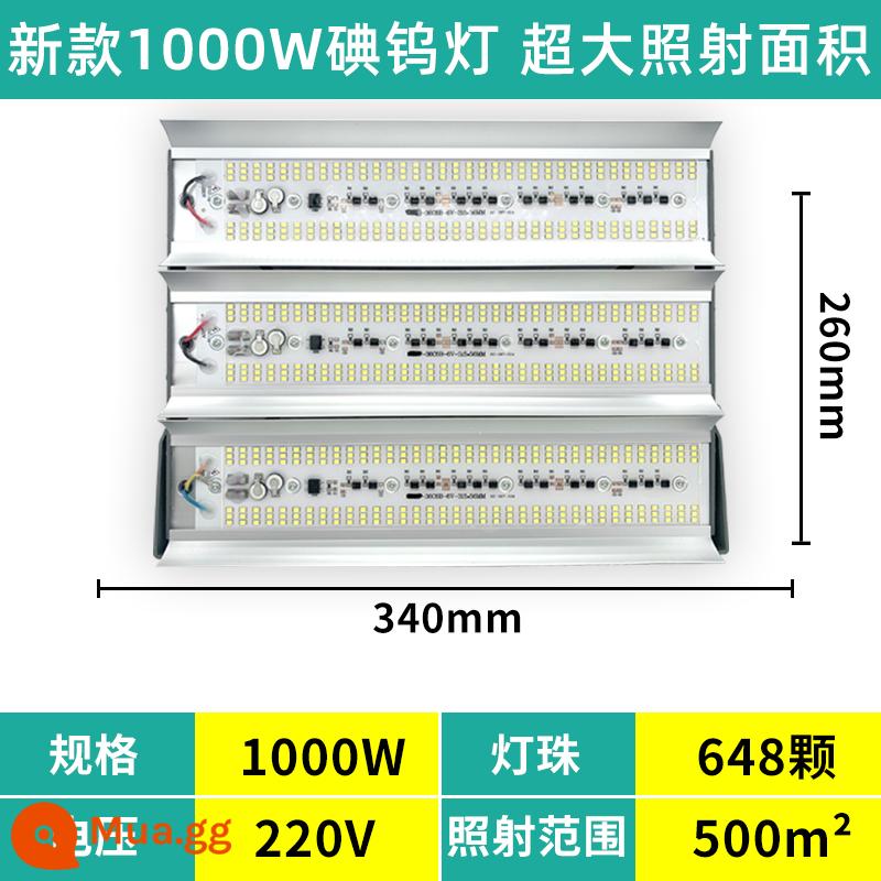 Đèn led vonfram iốt chiếu sáng công trường Đèn năng lượng mặt trời chống nước 1000W đèn công trình xây dựng ngoài trời siêu sáng đèn chiếu ánh sáng mạnh - Đèn trắng kỹ thuật 1000w [Mua năm tặng một]