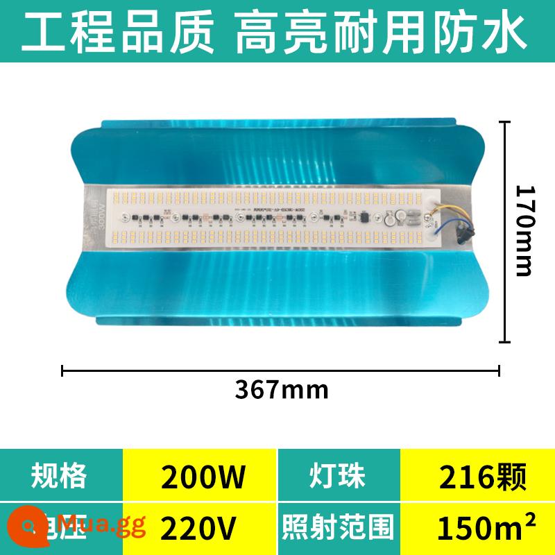 Đèn led vonfram iốt chiếu sáng công trường Đèn năng lượng mặt trời chống nước 1000W đèn công trình xây dựng ngoài trời siêu sáng đèn chiếu ánh sáng mạnh - 200w phong cách kỹ thuật ánh sáng vàng ấm áp [Mua năm tặng một]