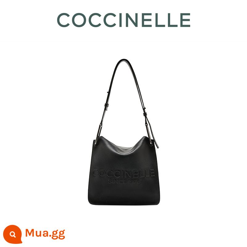 22 Túi xách mùa thu/đông COCCINELLE/VANESSA Small Newsboy Bag - màu đen/caramen