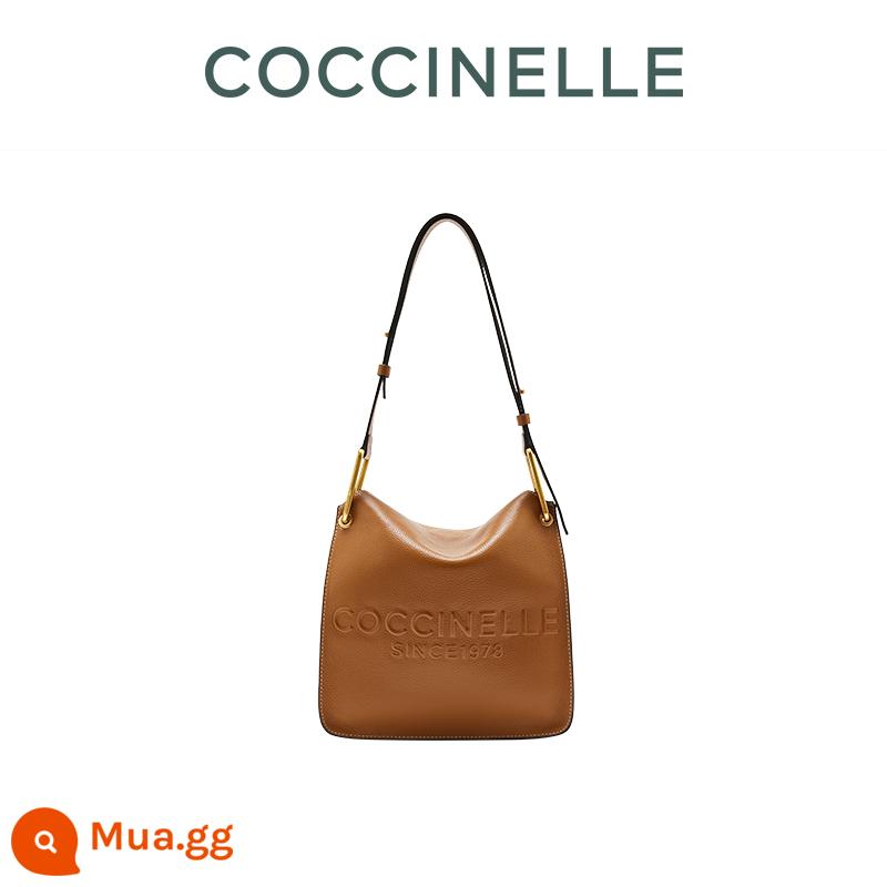 22 Túi xách mùa thu/đông COCCINELLE/VANESSA Small Newsboy Bag - caramel/xám nhạt