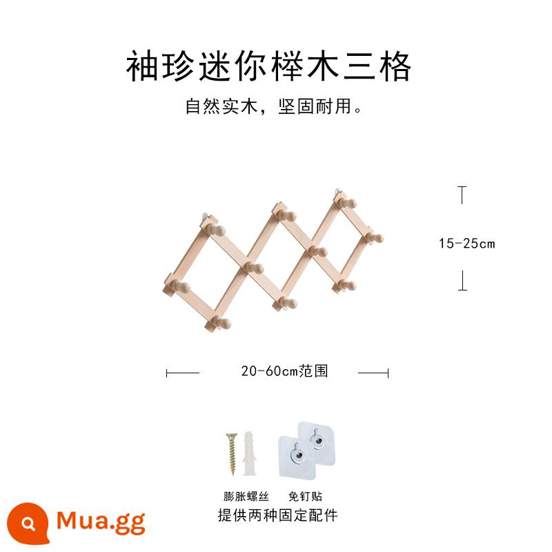 Bắc Âu Gỗ Treo Tường Treo Tường Giá Treo Áo Kính Thiên Văn Giá Treo Áo Giá Rẻ Đấm Cửa Móc Quần Áo Hiên Móc Áo - Móc treo quần áo dạng ống lồng mini ba ngăn bằng gỗ sồi