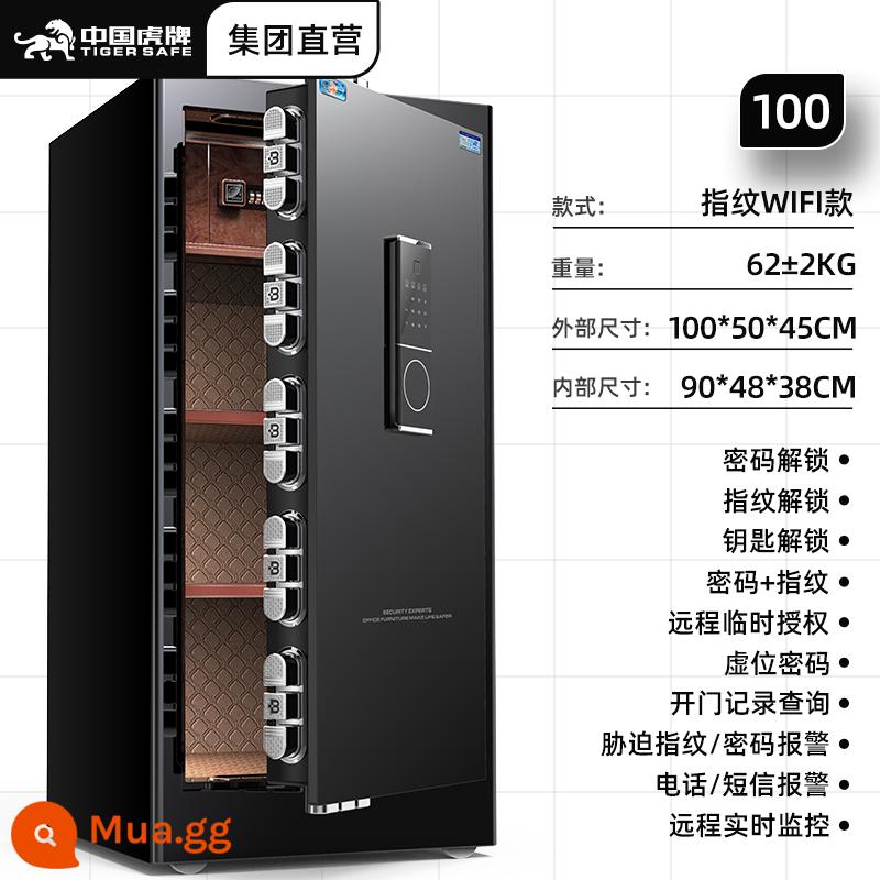 2023 Nâng cấp Ngôi nhà an toàn Tiger Trung Quốc Nhỏ 60/45/80CM WIFI an toàn từ xa Mật khẩu vân tay Văn phòng chống trộm bằng thép hoàn toàn Mới Kẹp bàn cạnh giường ngủ Wan vào tường - Sản phẩm mới Mật khẩu vân tay màu đen 1 mét [Điều khiển từ xa WIFI]