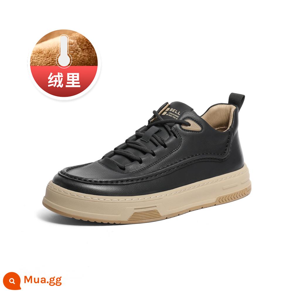 Giày Nam Belle Mùa Đông Giày Sneaker Nam 2023 Mới Đế Dày Giày Thể Thao Cao Cấp Plus Nhung A1307DD3 - vải nhung đen