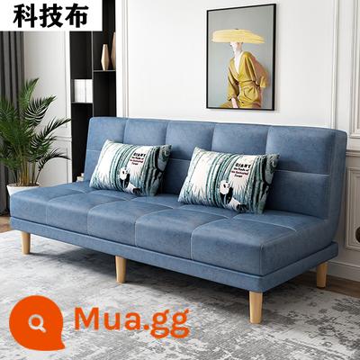 Công nghệ giường sofa vải đôi mục đích có thể gập lại căn hộ nhỏ đơn giản lưới màu đỏ phong cách phòng ngủ nghiên cứu phòng khách ba người cho thuê nhà - Vải kỹ thuật màu xanh (dài 1,8m) kèm 2 gối