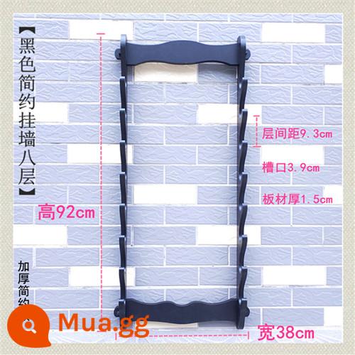 Giá treo thanh kiếm treo tường Giá treo kiếm vũ khí lạnh Giá treo dao đục lỗ Giá treo tường sáo Giá cần câu cá Giá đựng đồ cá - Tường đơn giản màu đen 8 lớp (không cần đục lỗ) dày