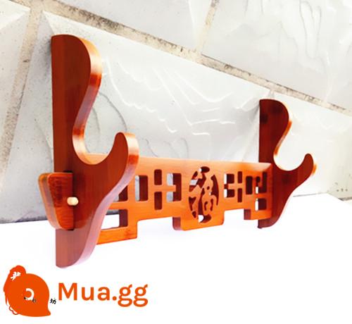 Kệ kiếm nhà phố Long Tuyền kệ đựng kiếm tre nhiều tầng giá đỡ kiếm treo tường kệ đựng sáo kệ Xiaobawu - Chữ “Fu” trên Nanzhu được treo ở tầng một của bức tường