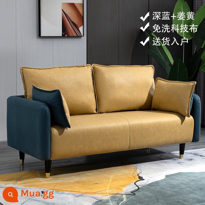 Công nghệ sofa vải phòng khách căn hộ nhỏ đơn giản hiện đại lưới đỏ phong cách phòng ngủ căn hộ cho thuê đôi ba người cửa hàng quần áo - Vải kỹ thuật màu xanh đậm + nghệ