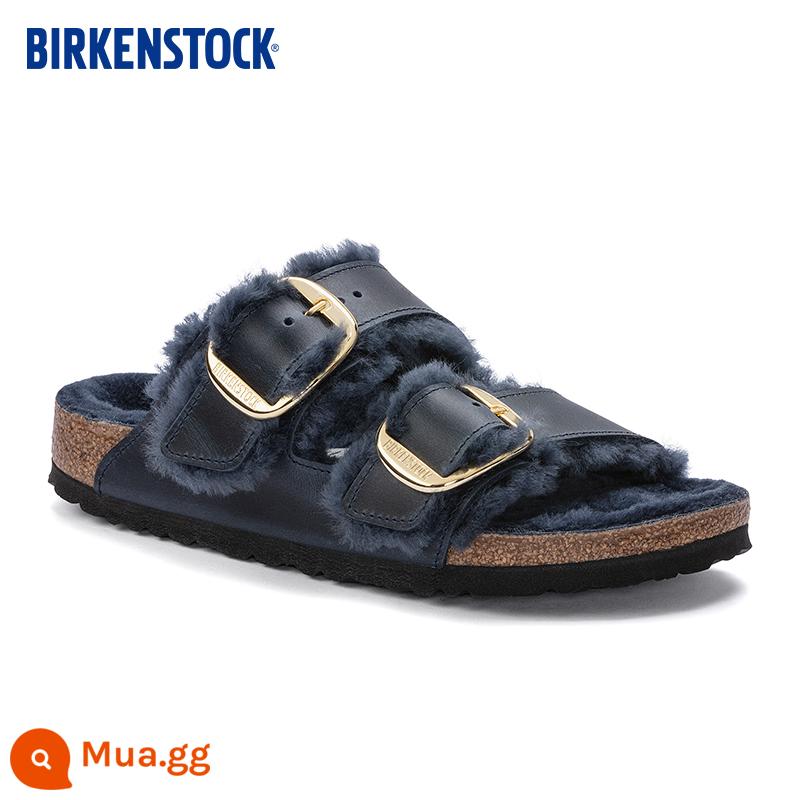 Dép cói BIRKENSTOCK dành cho nam và nữ có khuy cài đôi giống nhau mang dòng Arizona - Màu xanh1023139