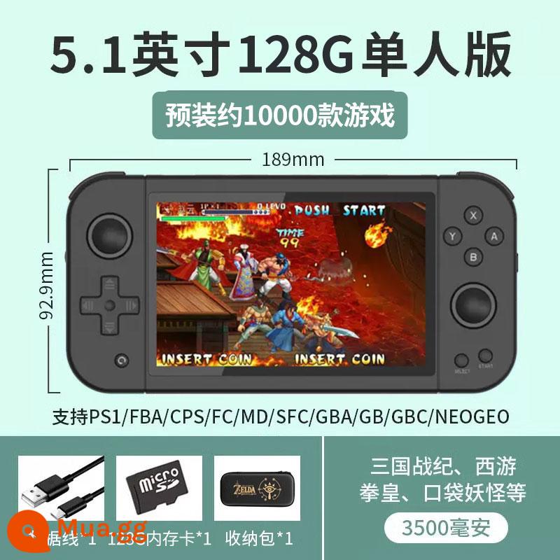 Máy chơi game PSP3000 cầm tay mới 2022 đôi cầm tay hoài cổ 5 inch IPS độ nét cao màn hình lớn cần điều khiển arcade FC thời thơ ấu cổ điển GBA cầm tay di động có TV cho bạn trai - 5,1 inch màu đen 128G [khoảng 10000 trò chơi] một người chơi